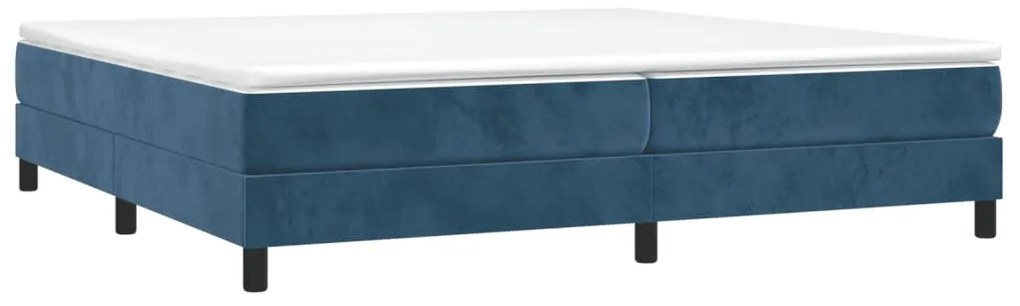 Cama com molas/colchão 200x200 cm veludo azul-escuro