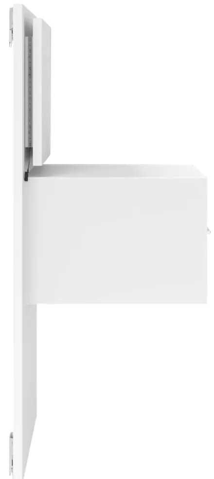 Mesas de cabeceira de parede com luzes LED 2 pcs branco