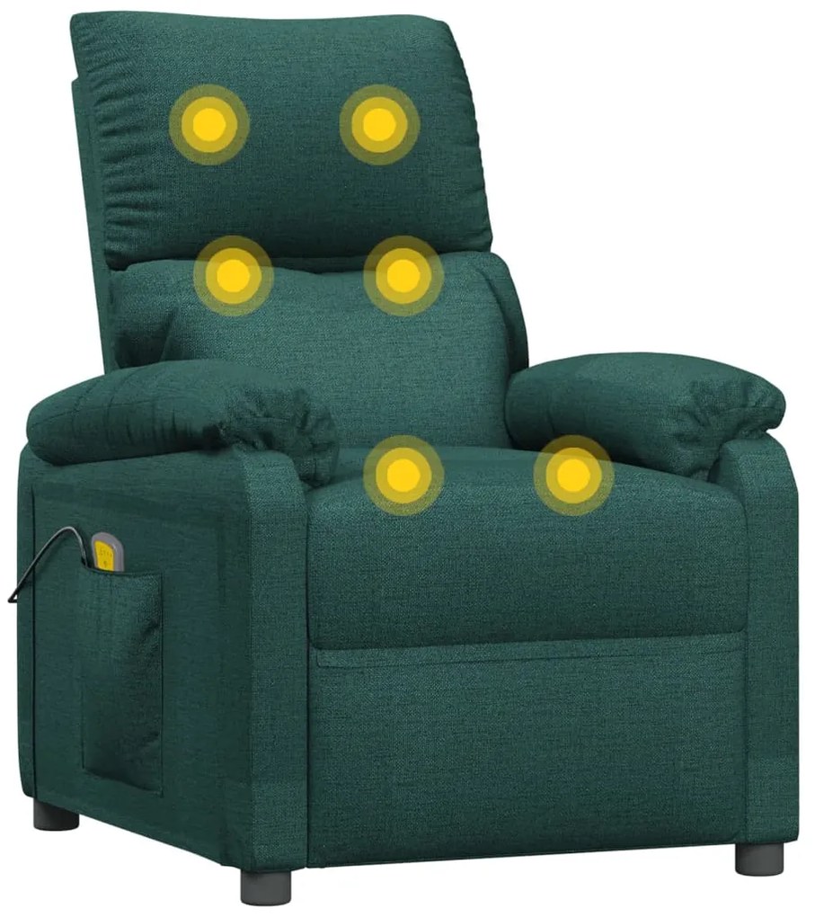 Poltrona de massagens tecido verde-escuro