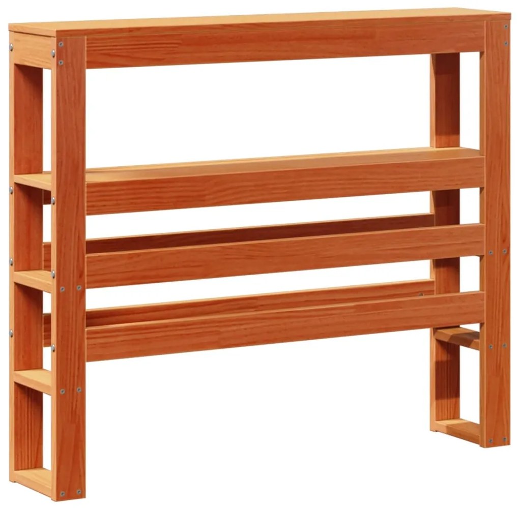 Cama sem colchão 75x190 cm madeira de pinho maciça castanho-mel
