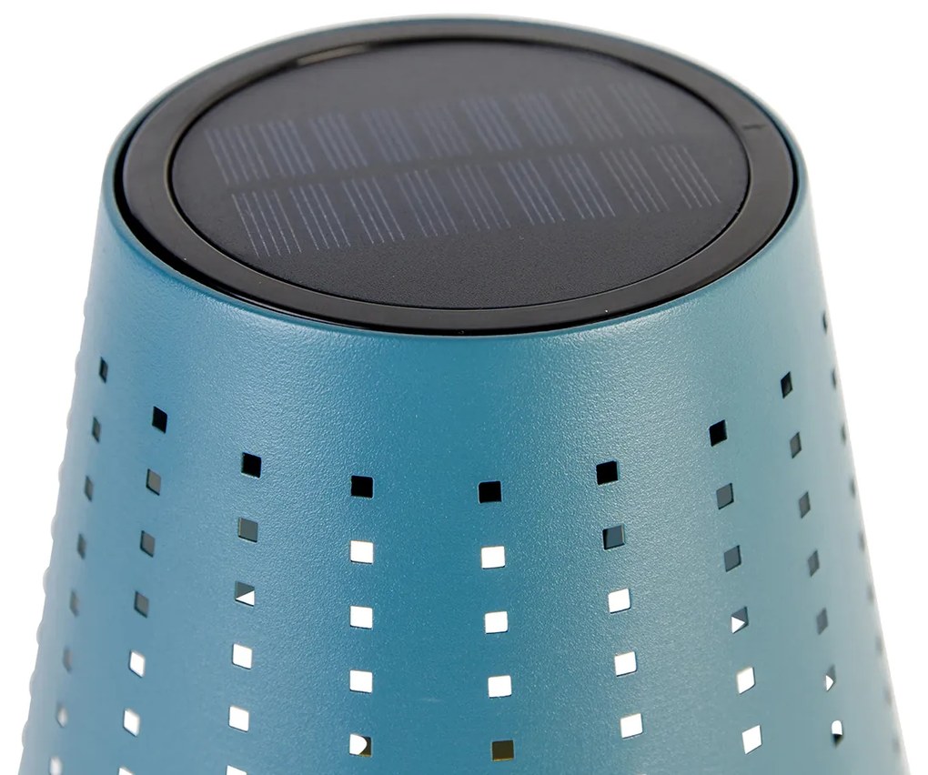 Candeeiro de mesa exterior azul c/ LED recarregável e solar 3 intensidades - Ferre Design