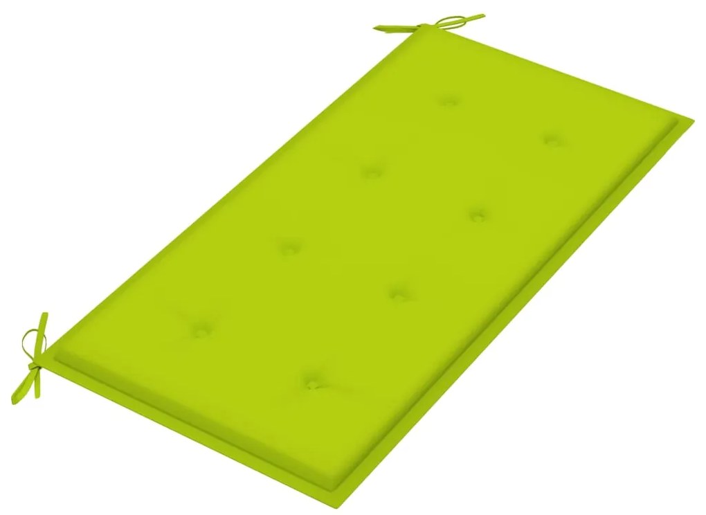 Banco de jardim c/ almofadão verde brilhante 112 cm teca maciça