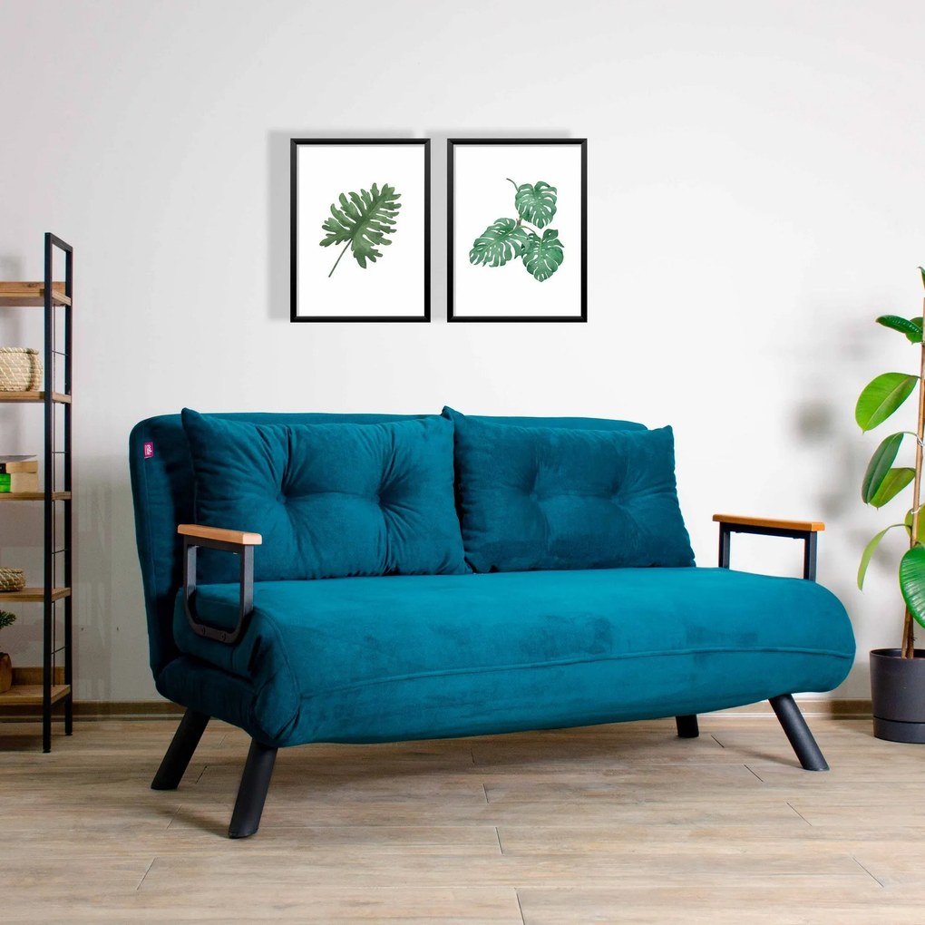 Conjunto de Mobiliário de Sala de Estar Planet – Nogueira e Branco – E