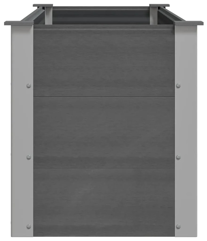 Canteiro elevado para jardim WPC 150x50x54 cm cinzento