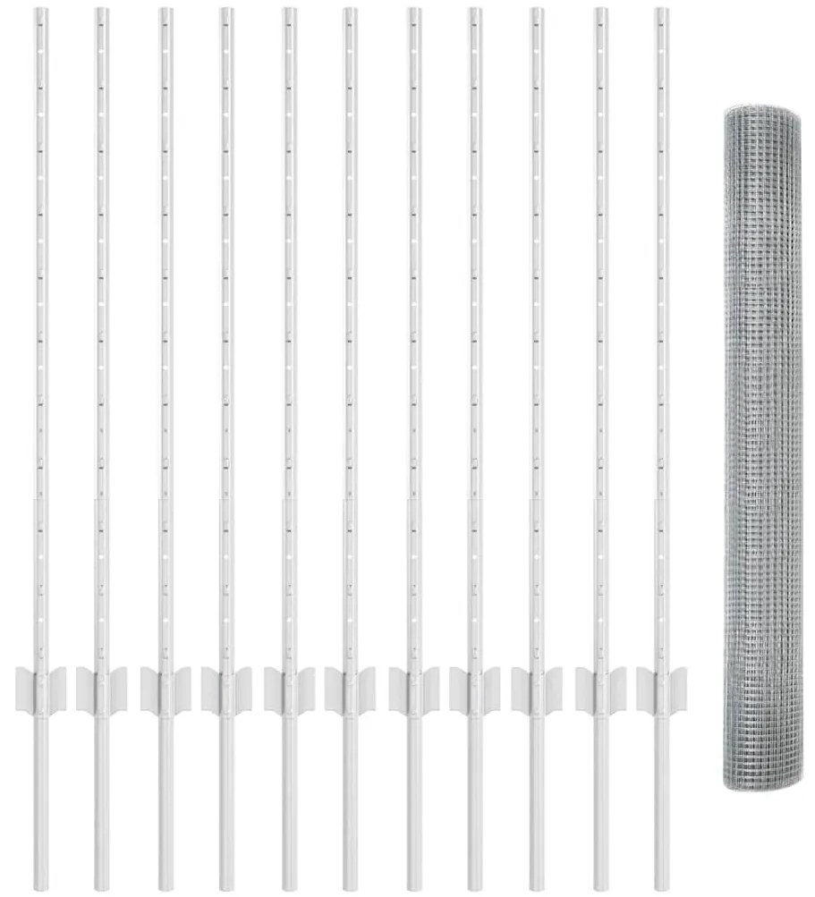 Conjunto de Cerca de Jardim Pacote de 2 Aço galvanizado