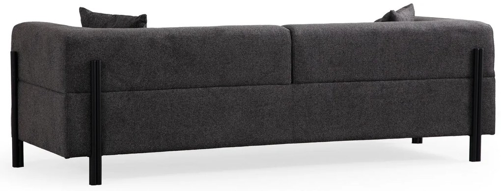 Sofá de 3 Lugares Gio – Antracite – 225x93x75 cm