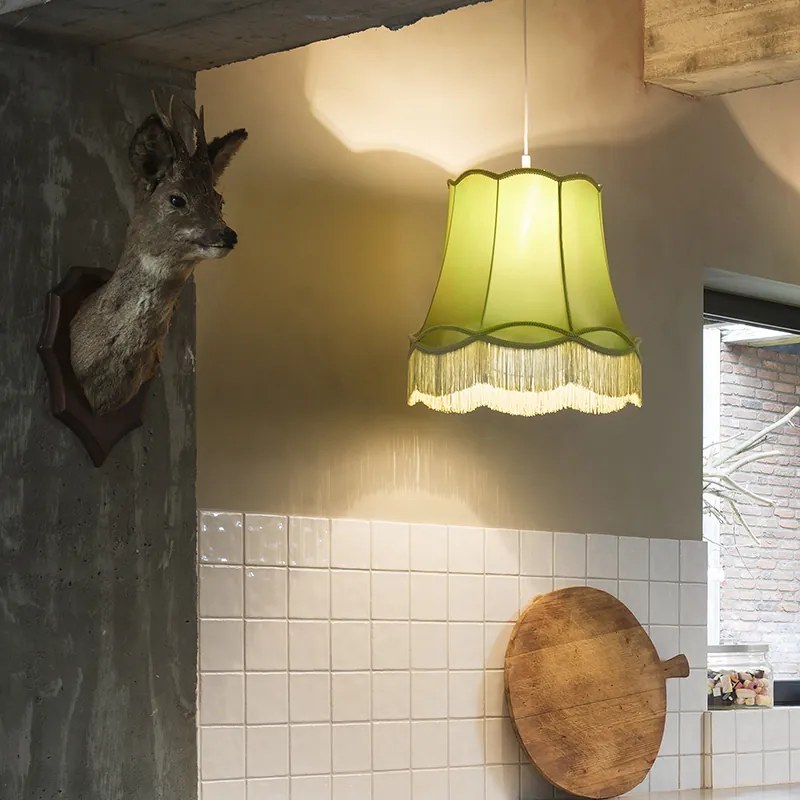 Candeeiro de teto retro verde 45 cm - Granny