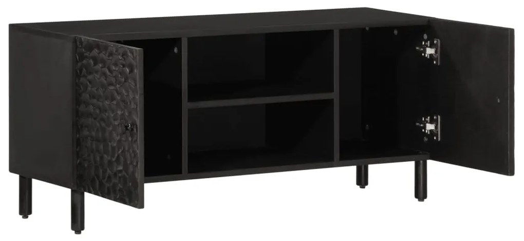 Móvel de TV 105x33x46 cm madeira de mangueira maciça preto
