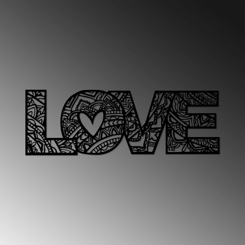 Acessório Decorativo de Metal Love 5 – Preto – 23 x 70 cm