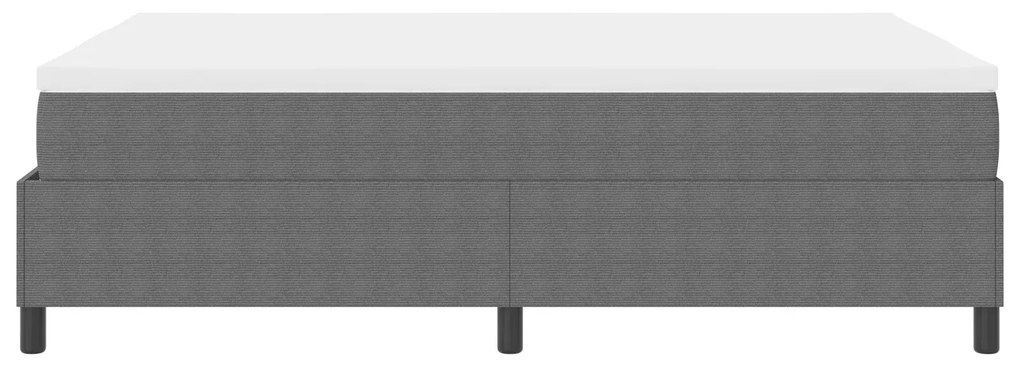Cama Box Spring com Colchão Cinza Claro 160x200 cm Tecido de Veludo Co