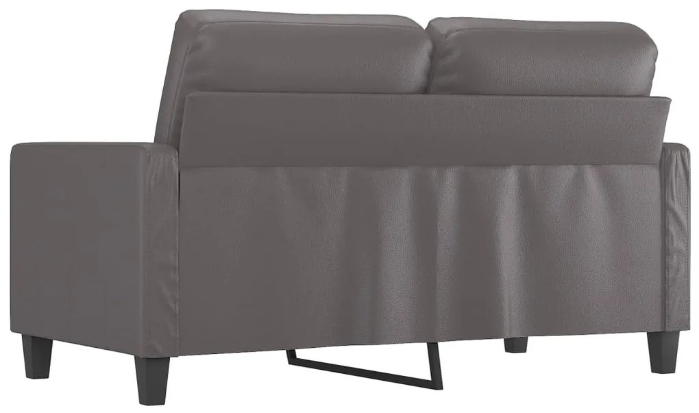Sofá de 2 lugares 120 cm couro artificial cinza