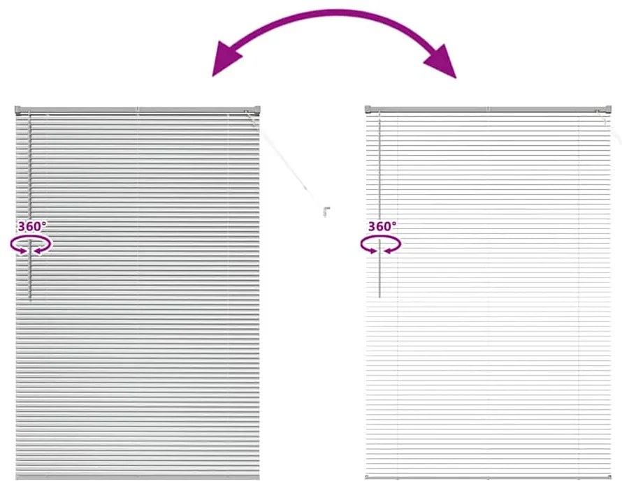 Persiana de Janela com cortinas Outros Manual Prata 80 x 130 cm Alumín