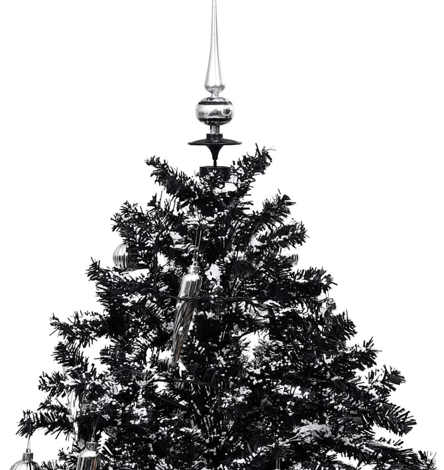 Árvore Natal c/ neve base formato guarda-chuva 170 cm PVC preto