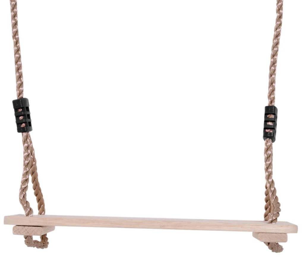 HOMCOM Baloiço de Madeira Pino ao Ar Livre com Assento de Madeira para Adultos e Crianças 40x16cm