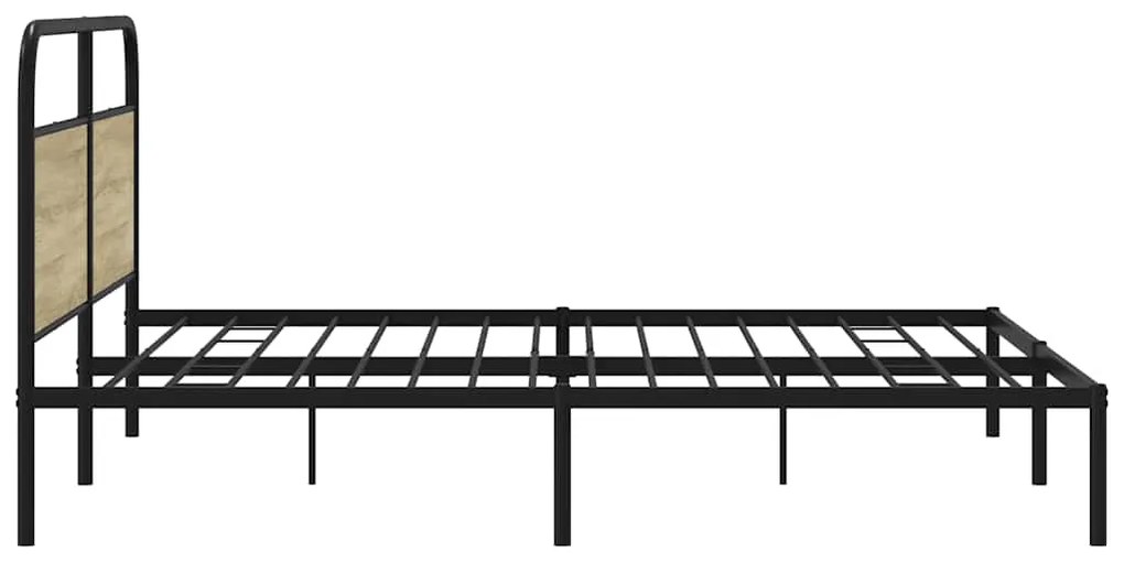 Estrutura de cama sem colchão 183x213cm metal carvalho sonoma