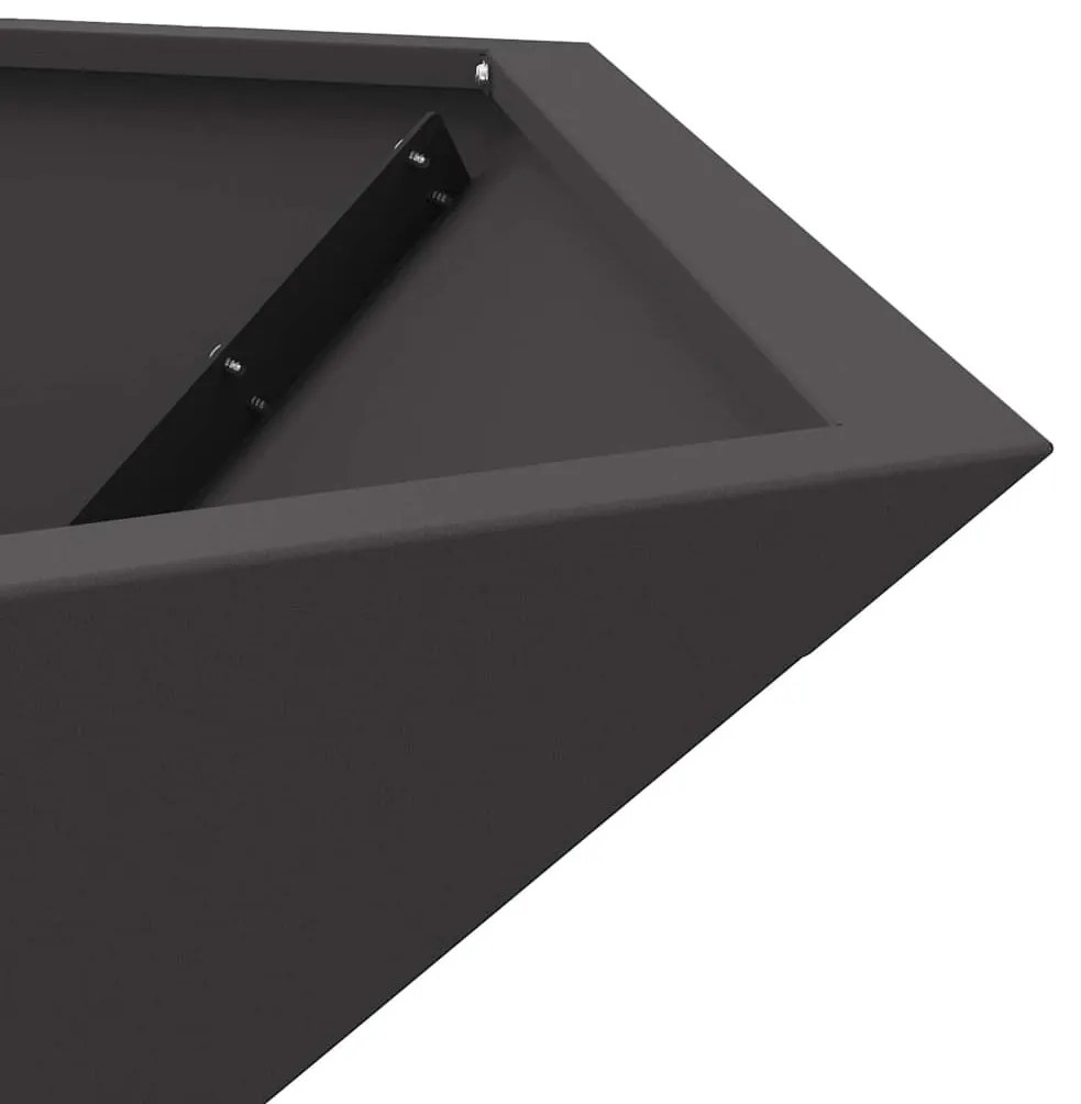 Fogueira Hexagonal vidaXL Preta 100x100x28 cm Aço