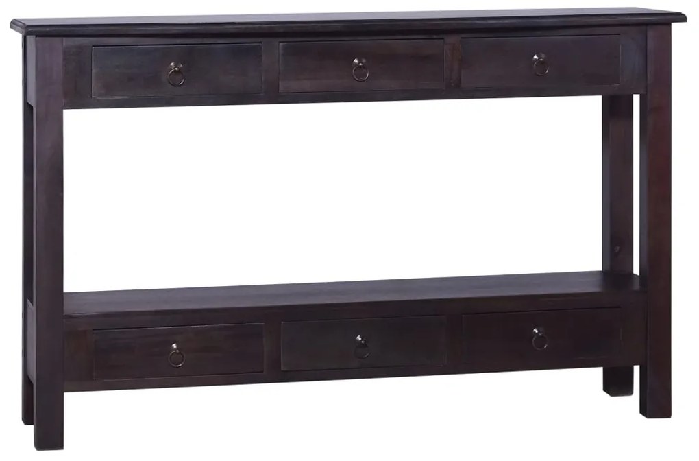 Mesa consola 120x30x75cm mogno maciço castanho café preto-claro