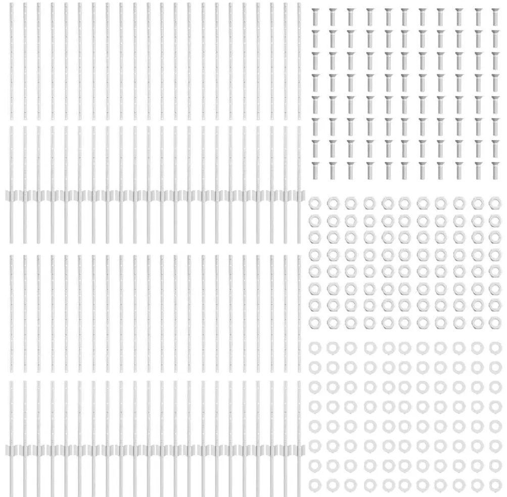 Postes de Cerca 44 pcs Prateado 100 x 1 m Aço galvanizado