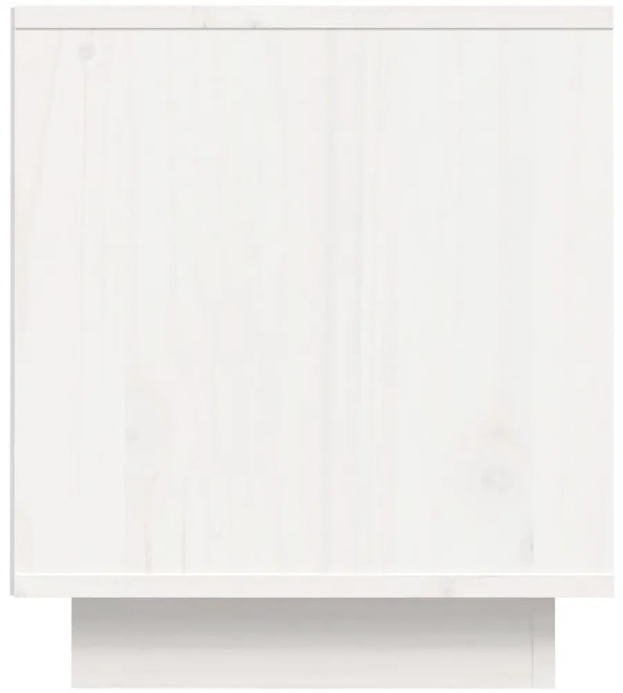 Móvel de TV 80x35x40,5 cm madeira de pinho maciça branco