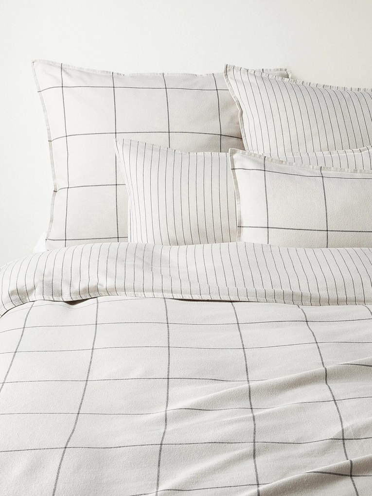 Capa de edredão em flanela de algodão xadrez Noelle