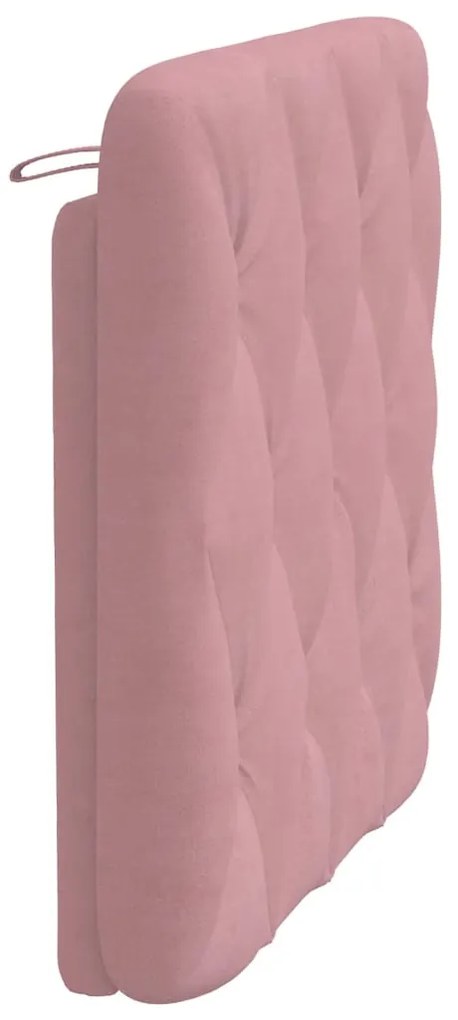Almofadão de cabeceira 80 cm veludo rosa