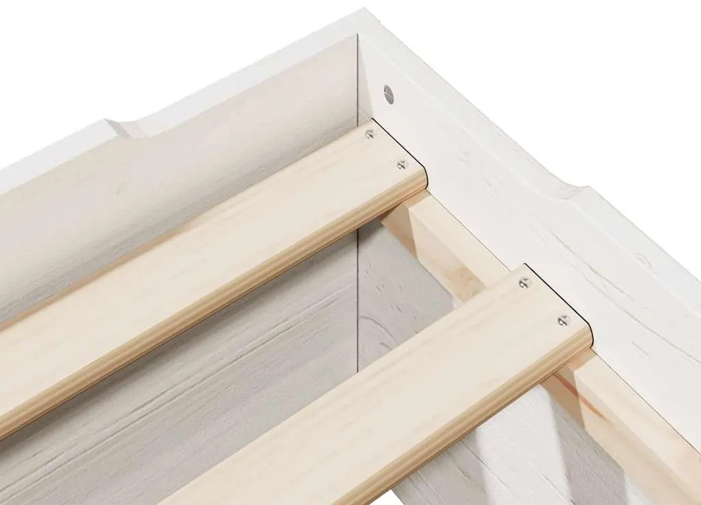 Cama sem colchão empilháveis 75x190 cm madeira maciça branco