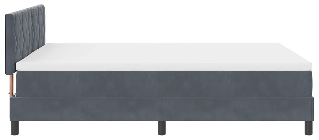 Cama com Estrutura Box Spring e Colchão vidaXL Cinza Escuro 160x200 cm