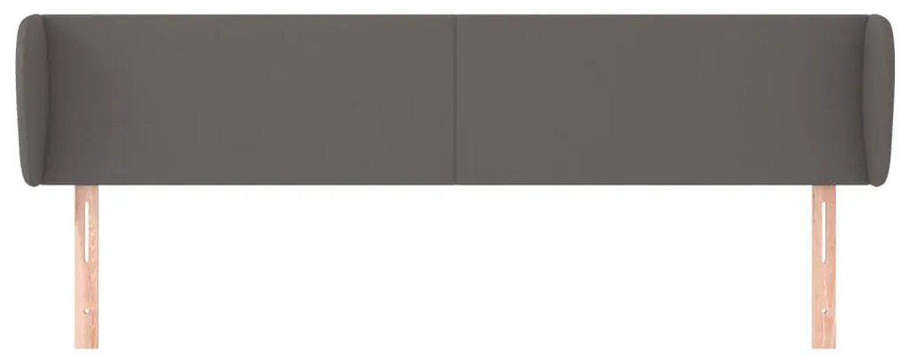 Cabeceira de cama c/ abas couro artificial 183x23x78/88cm cinza