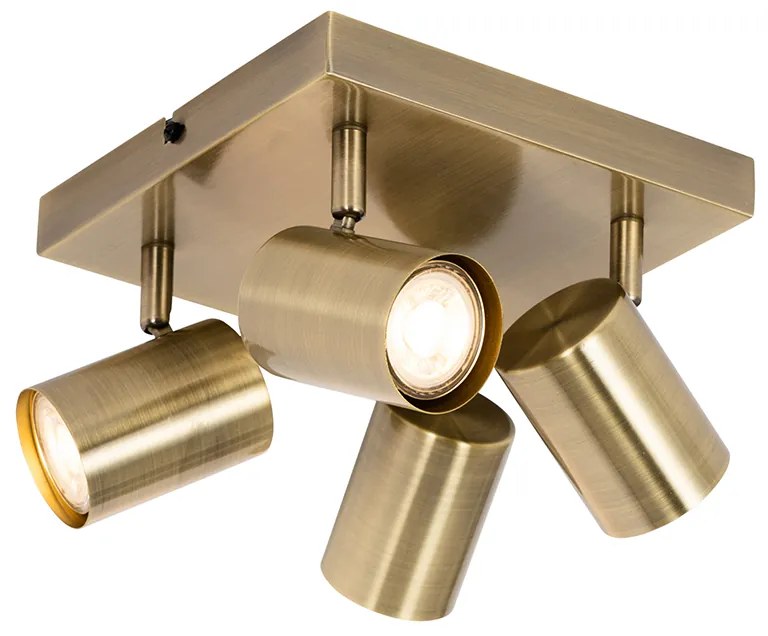 Candeeiro de teto moderno bronze 4 luzes ajustável retangular - Jeana