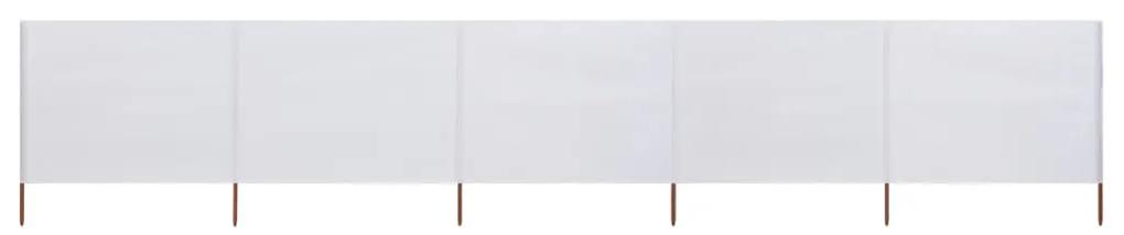 47160 vidaXL Para-vento com 5 painéis em tecido 600x120 cm cor areia branca
