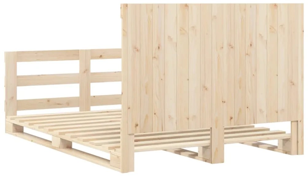 Estrutura de cama com cabeceira 140x200 cm pinho maciço