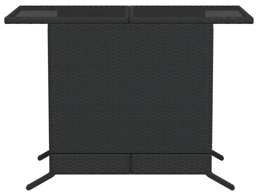 3 pcs conjunto de bistrô com almofadões vime PE preto