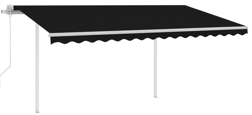 Toldo automático c/ LED e sensor de vento 4,5x3,5 m antracite