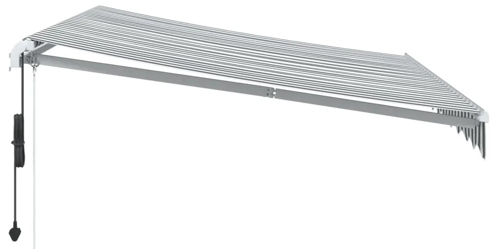 Toldo retrátil automático 300x250 cm antracite e branco