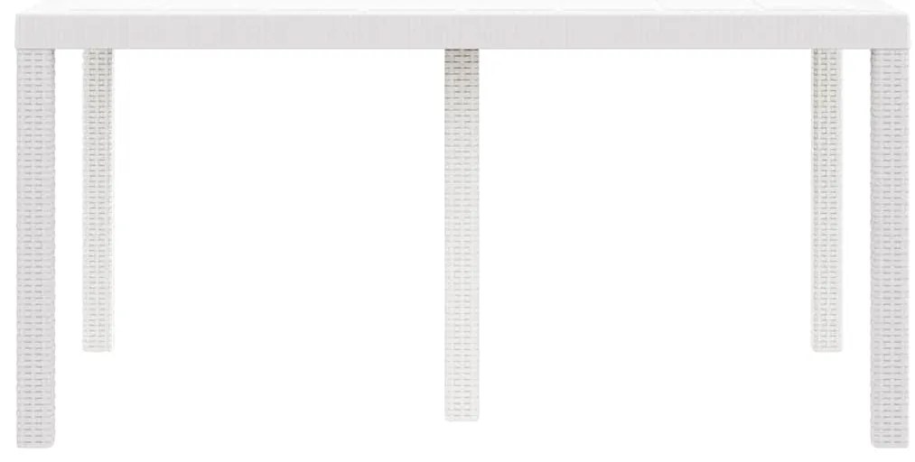 Mesa de Jardim Branca 150x100x73 cm em Rattan Sintético