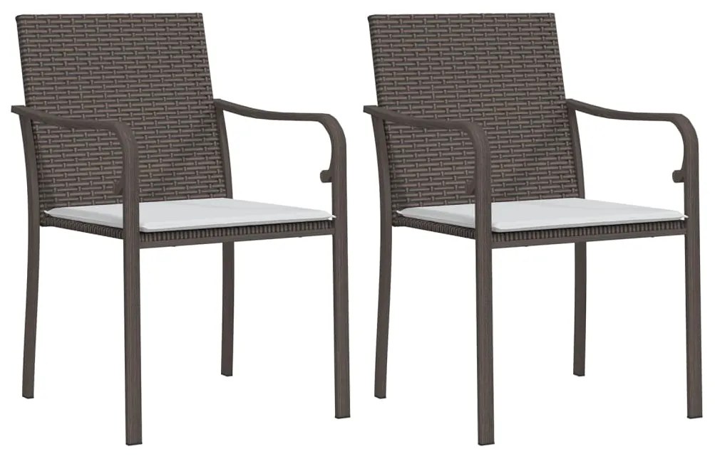 3 pcs conjunto de jantar p/ jardim c/ almofadões vime PE e aço