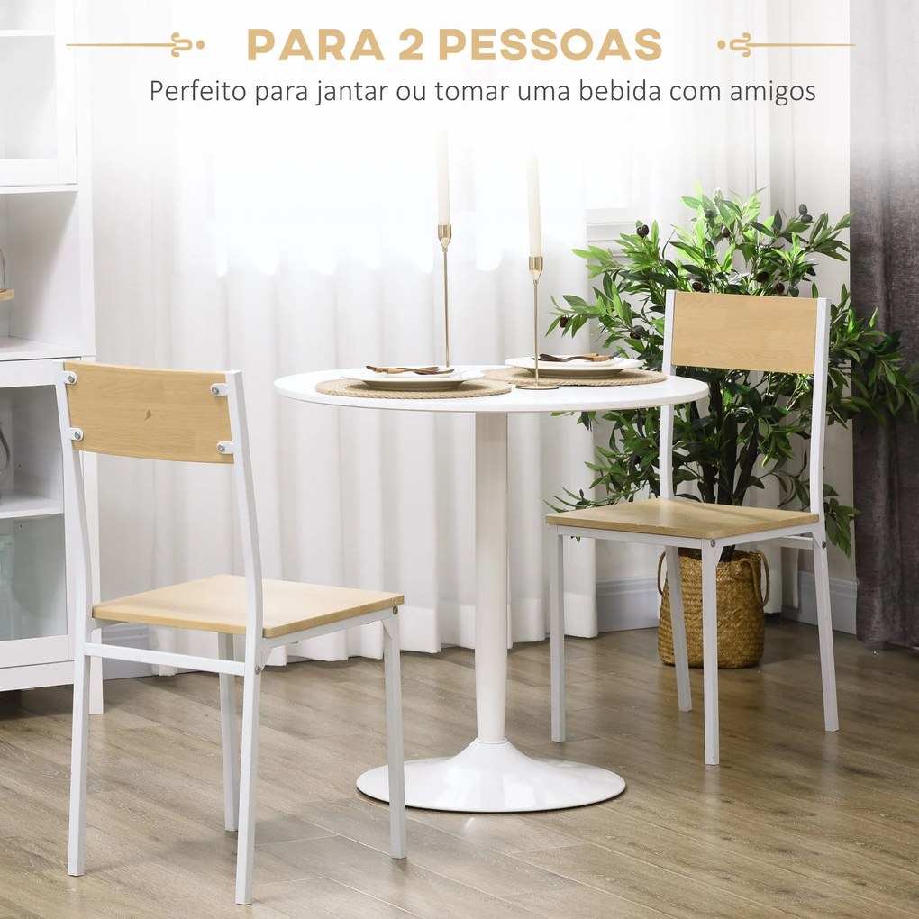 Mesa de Cozinha Redonda Mesa de Jantar Moderna para 2 Pessoas com Base