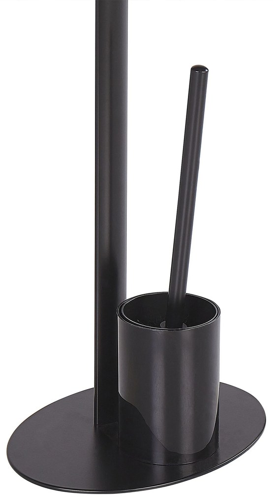 Suporte autónomo de papel higiénico e escova em metal preto SARTO Beliani