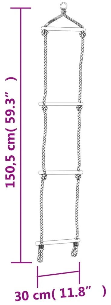 Assento de baloiço c/ escada de corda 37x15 cm PE azul