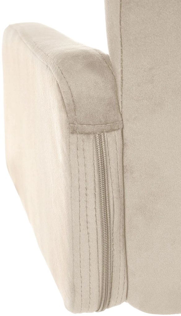 Banco de bar Los Angeles em veludo com estrutura branca 93-113 x 60 x 56 cm Creme