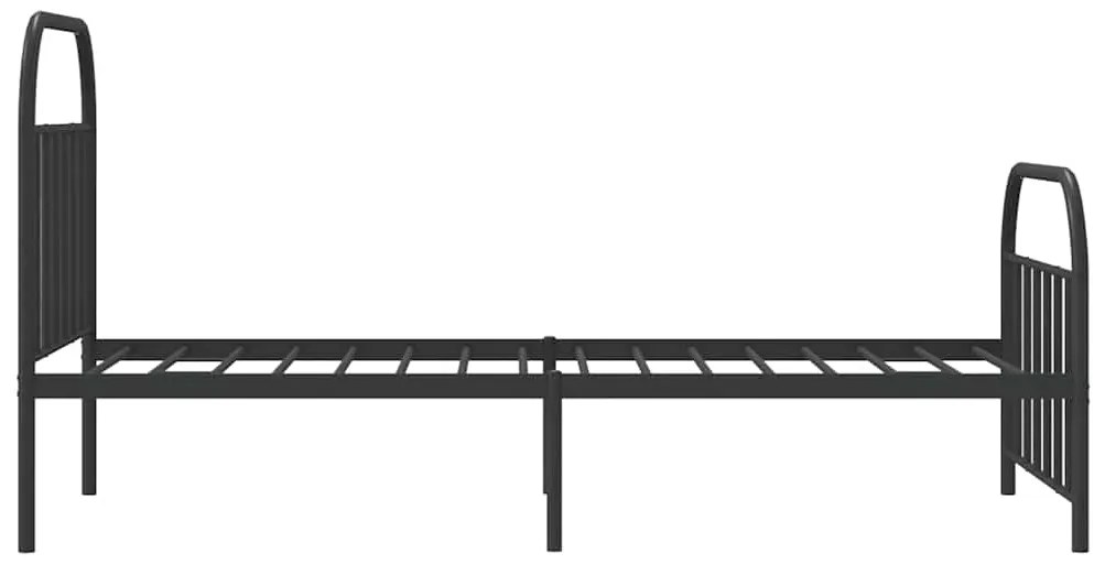 Estrutura de cama com cabeceira e pés 100x200 cm metal preto