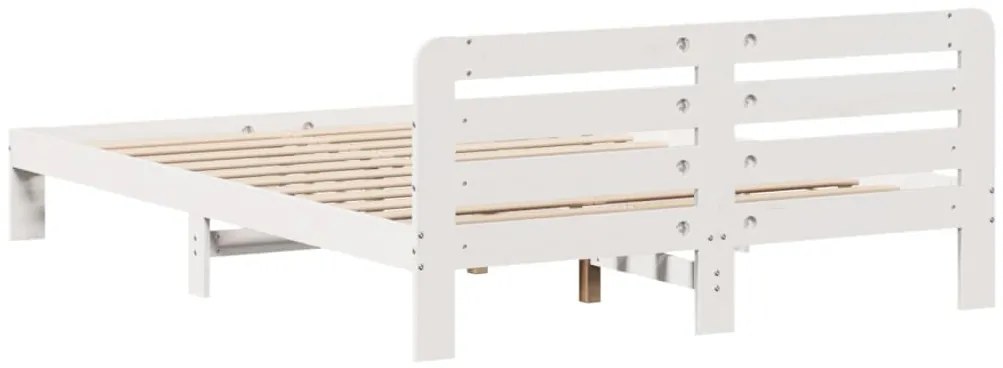 Cama sem colchão 120x200 cm madeira de pinho maciça branco