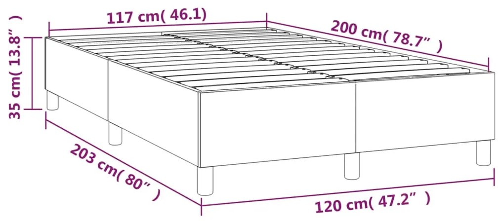 Estrutura de cama sem colchão 120x200 cm tecido azul