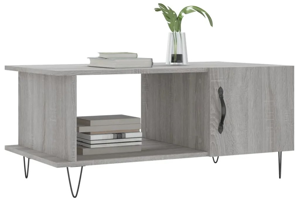 Mesa de centro 90x50x40 cm derivados de madeira cinzento sonoma