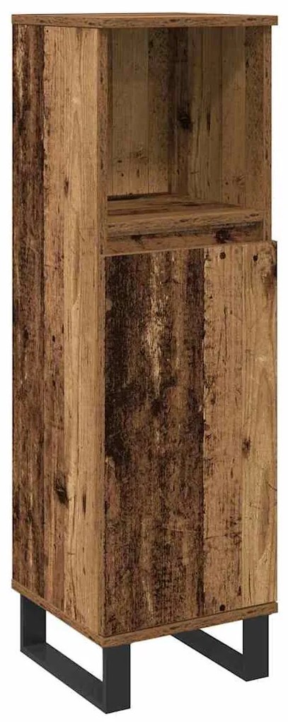 Conjunto de 3 Peças de Móveis para Casa de Banho Madeira Antiga Aglome