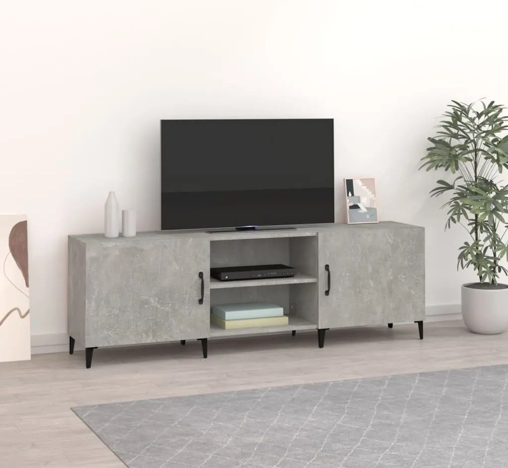 Móvel de TV 150x30x50 cm derivados de madeira cinza-cimento