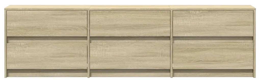 Móvel de TV com luzes LED derivados de madeira carvalho sonoma