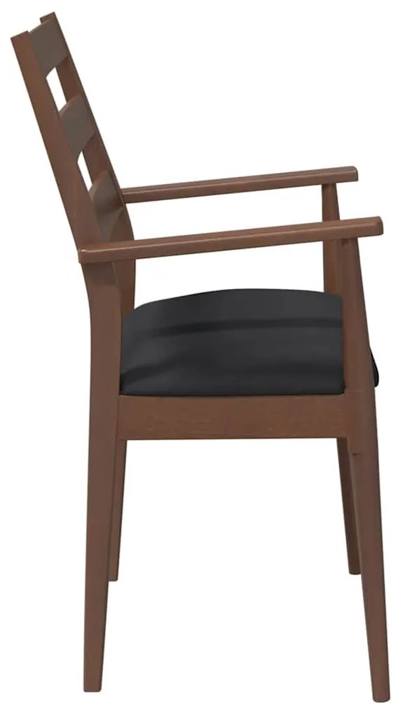 Cadeiras de jantar com almofadões 2 pcs madeira maciça castanho