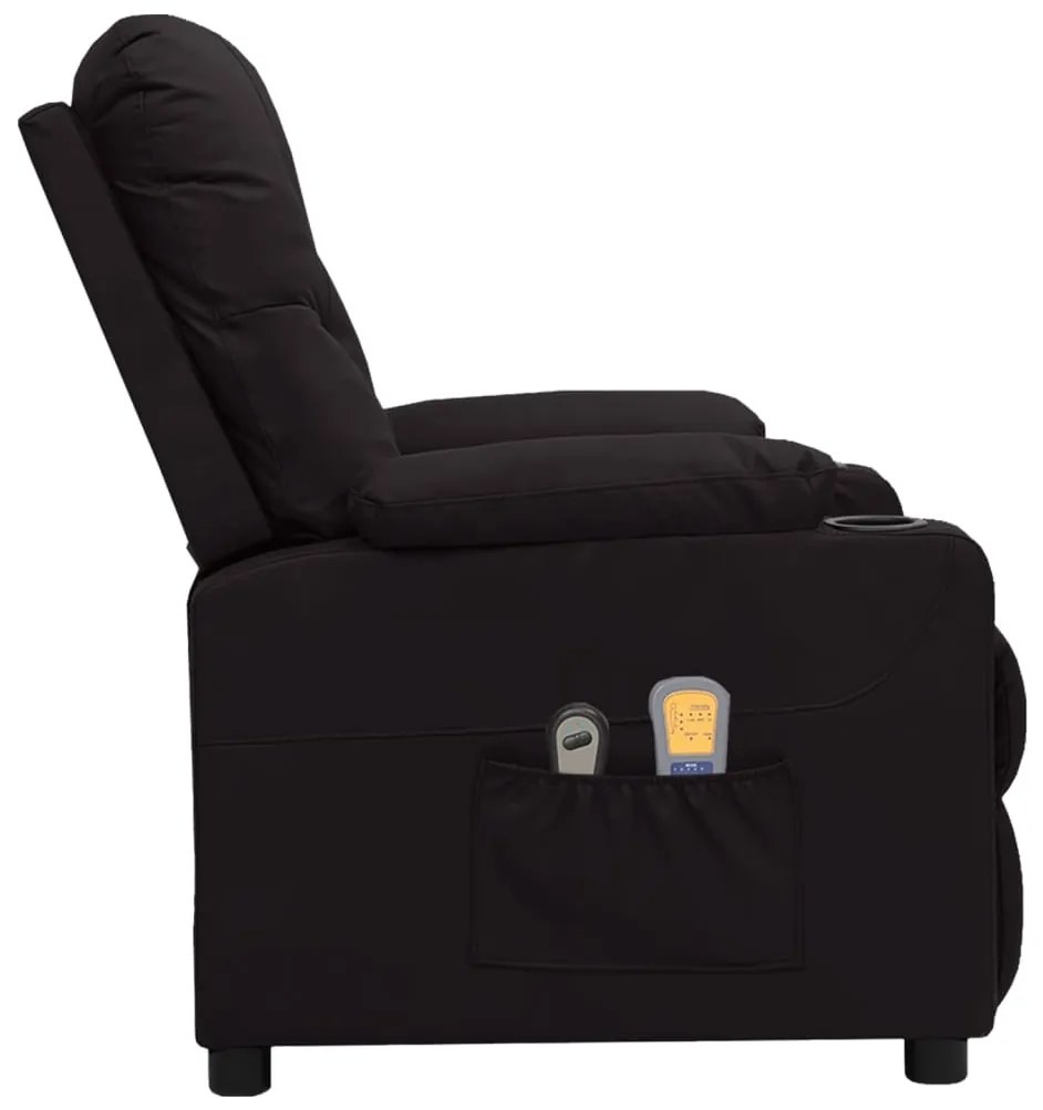 Poltrona de massagens elétrica couro artificial preto