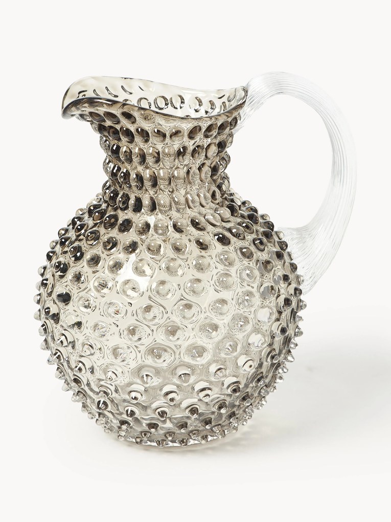 Jarro de vidro artesanal Hobnail, 2 L